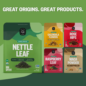 FGO nettle tea USDA Organic label signals certified quality.