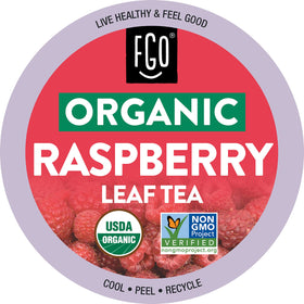 FGO Organic Raspberry Leaf Tea K Cup pod for quick caffeine-free brewing
