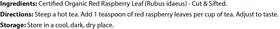 FGO red raspberry leaf origin from Bulgaria emphasizes quality.