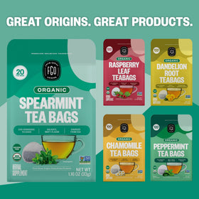FGO Organic Spearmint Tea cup brew invites soothing, refreshing moments