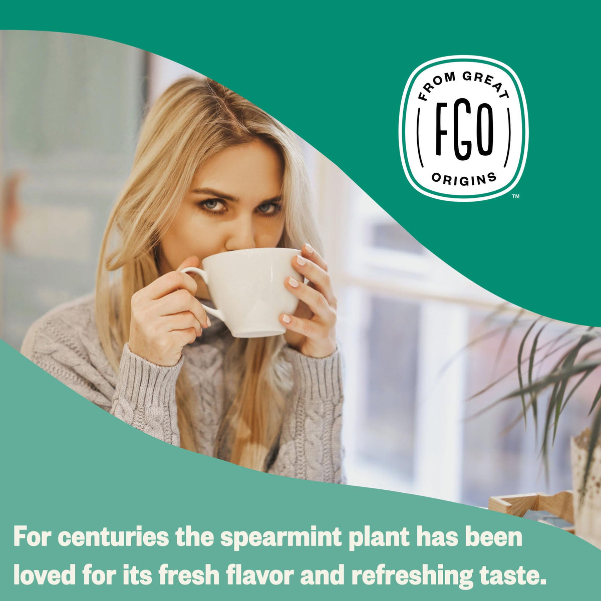 FGO Organic Spearmint Tea dried spearmint leaves promise crisp aroma