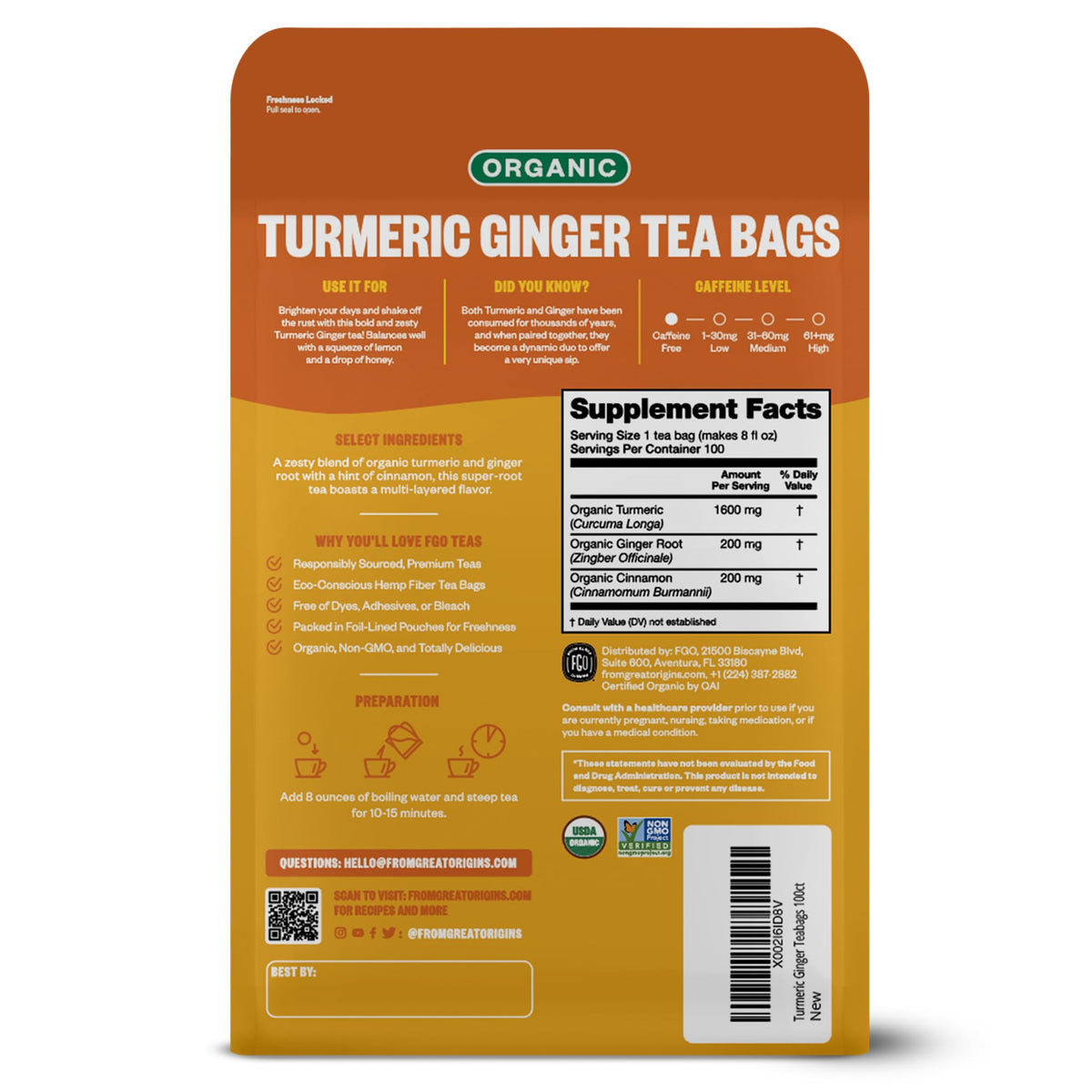 FGO organic tea bags with Abacá hemp fiber for dye-free brewing
