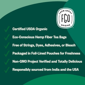 FGO packaging may vary, eco-conscious tea from California