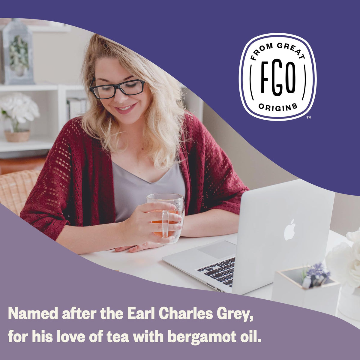 Steeping a cup of FGO Earl Grey tea