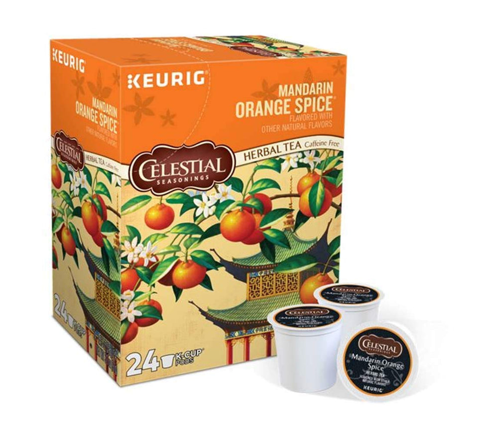 FIAHNG Mandarin Orange Spice K-Cup tea, a caffeine-free herbal option for cozy breaks.