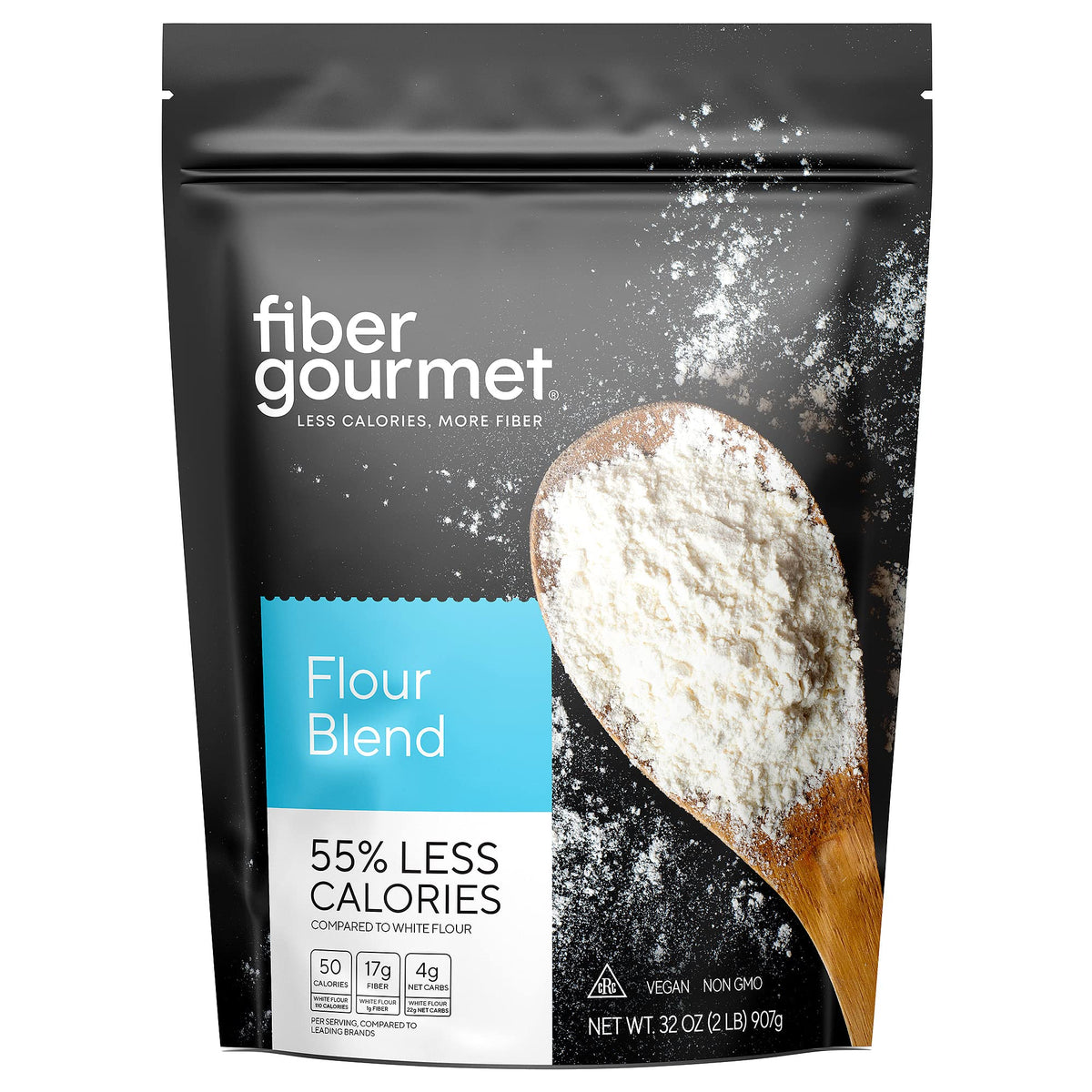 Fiber Gourmet low net carb flour bag for keto baking.