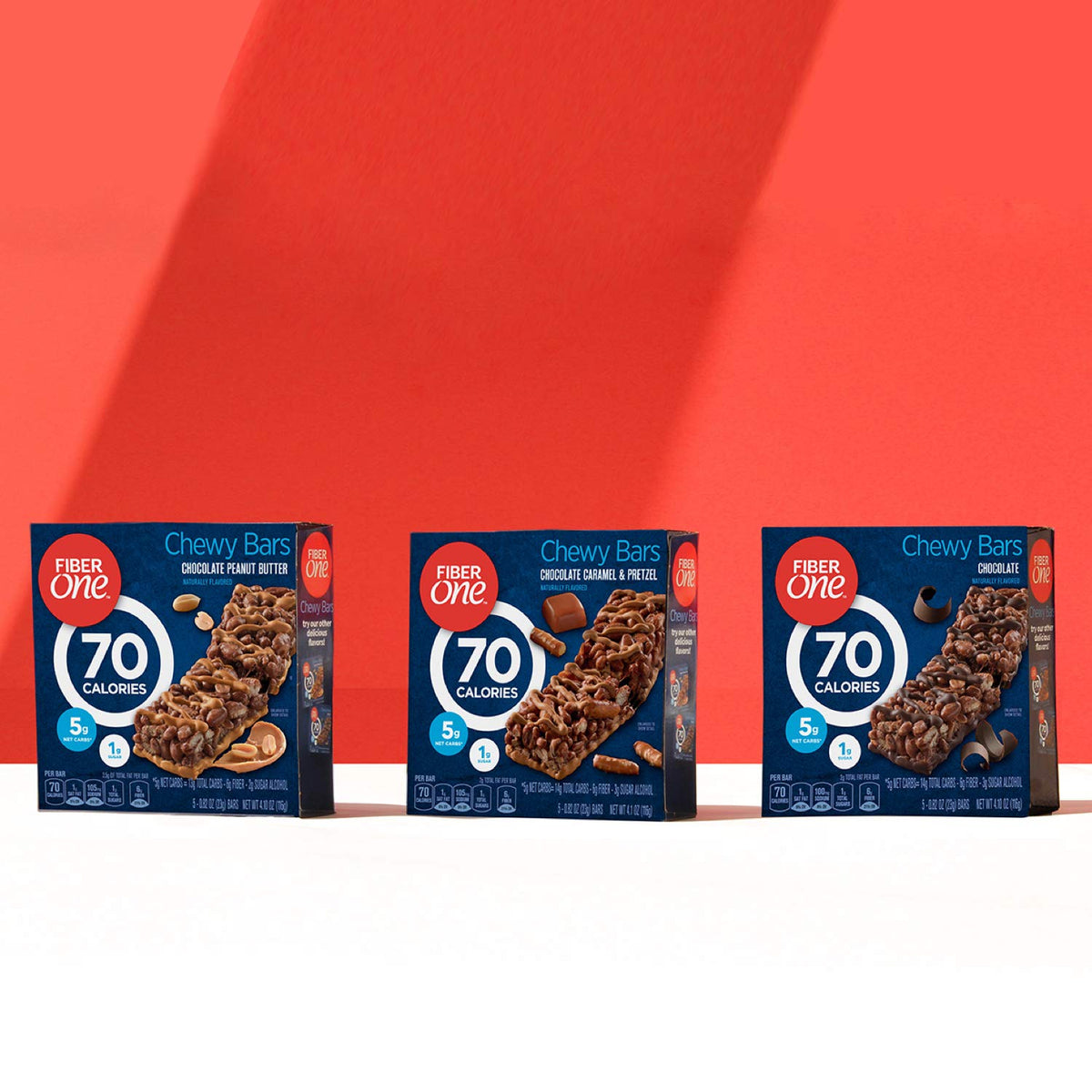 Fiber One box opened revealing five bars ready for quick snacks