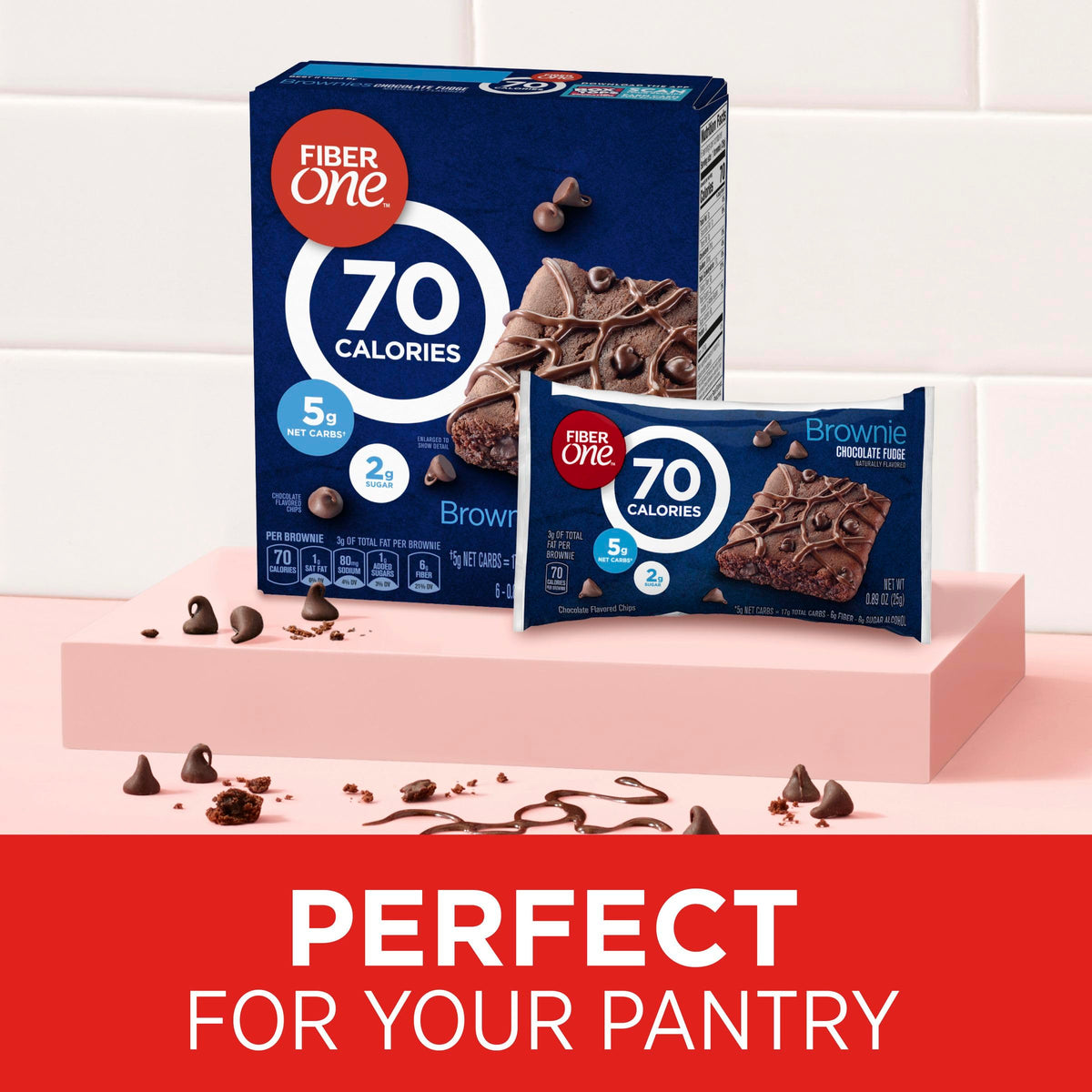 Fiber One Brownies with 5g net carbs per serving for mindful snacking.