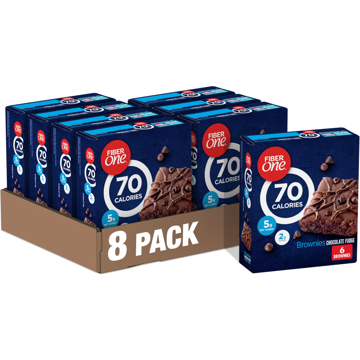 Fiber One Brownies Chocolate Fudge packaging, ideal for quick snacking.
