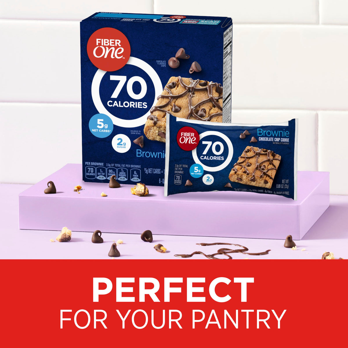 Fiber One brownie bars stored in pantry, ready as a fiber-forward daily treat.