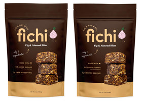Fichi fig and nut bites pack front showing a two-ingredient snack.