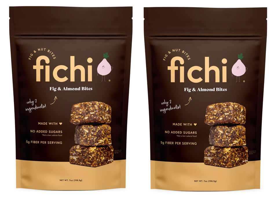 Fichi fig and nut bites pack front showing a two-ingredient snack.