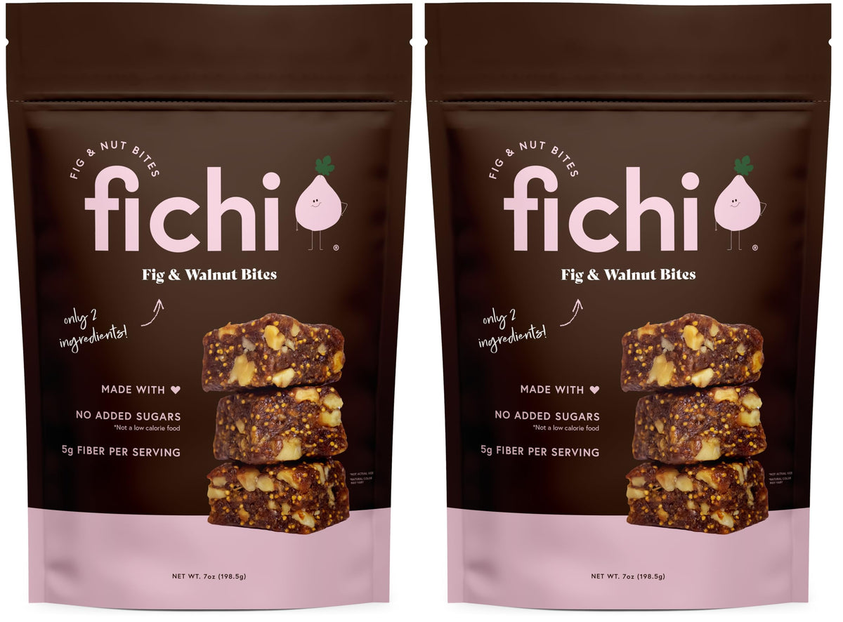 Fichi fig and nut bites two-pack front view, gluten-free on-the-go snack