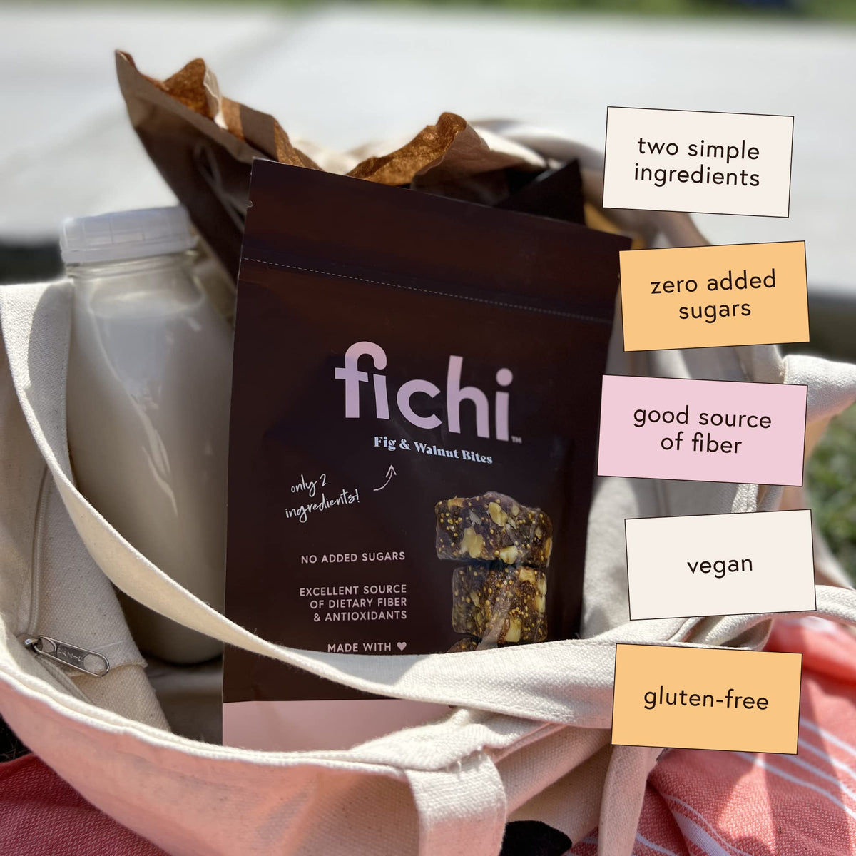 Fichi Fig and Walnut Bites ingredients close-up showing simple figs and walnuts.