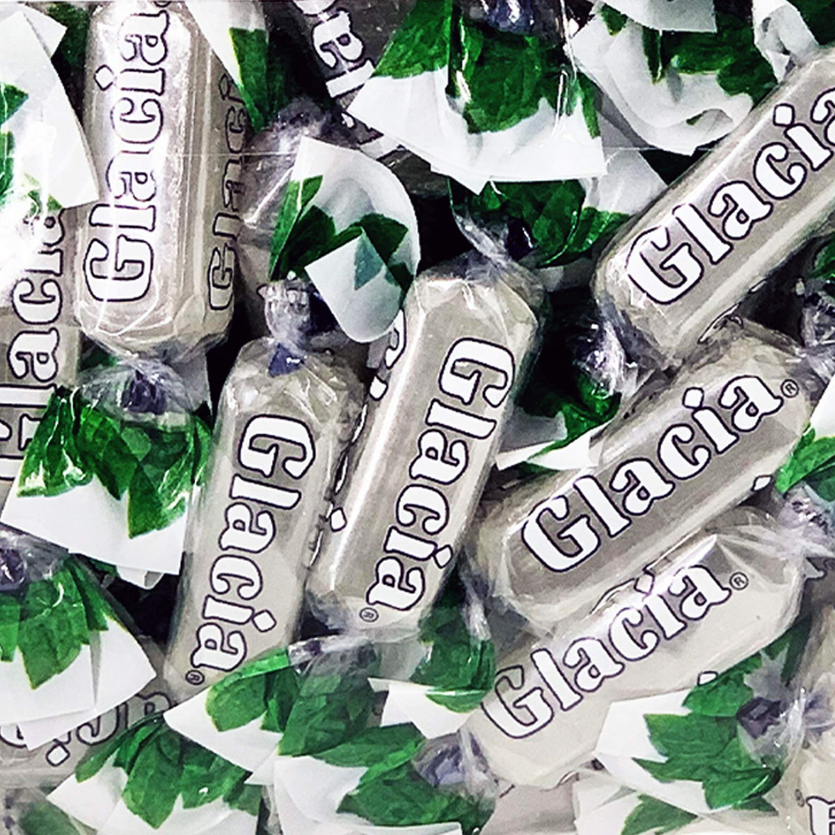 Fida Glacia Mint Candy packaging highlights Alpine recipe, ideal gift or pantry treat.