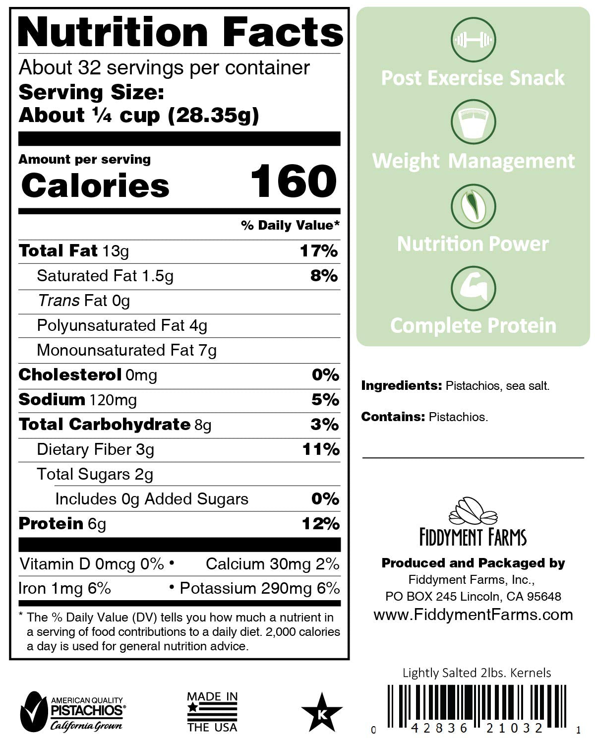 Fiddyment Farms California pistachios close-up, jumbo-sized kernels ideal for gourmet snacking and gifting.