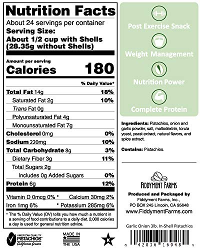 Fiddyment Farms resealable bag of garlic onion pistachios ready for gifting