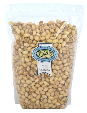 Fiddyment Farms Pistachios in-shell salt-free bag, convenient snack.