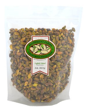 Fiddyment Farms sea salted pistachio kernels in a resealable bag for fresh snacking.
