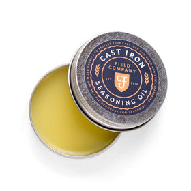 Field Company Cast Iron Seasoning Oil pour demonstrates easy, even coating.