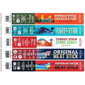 Field Trip free-range turkey stick highlighting wholesome protein for travel-friendly snacks.