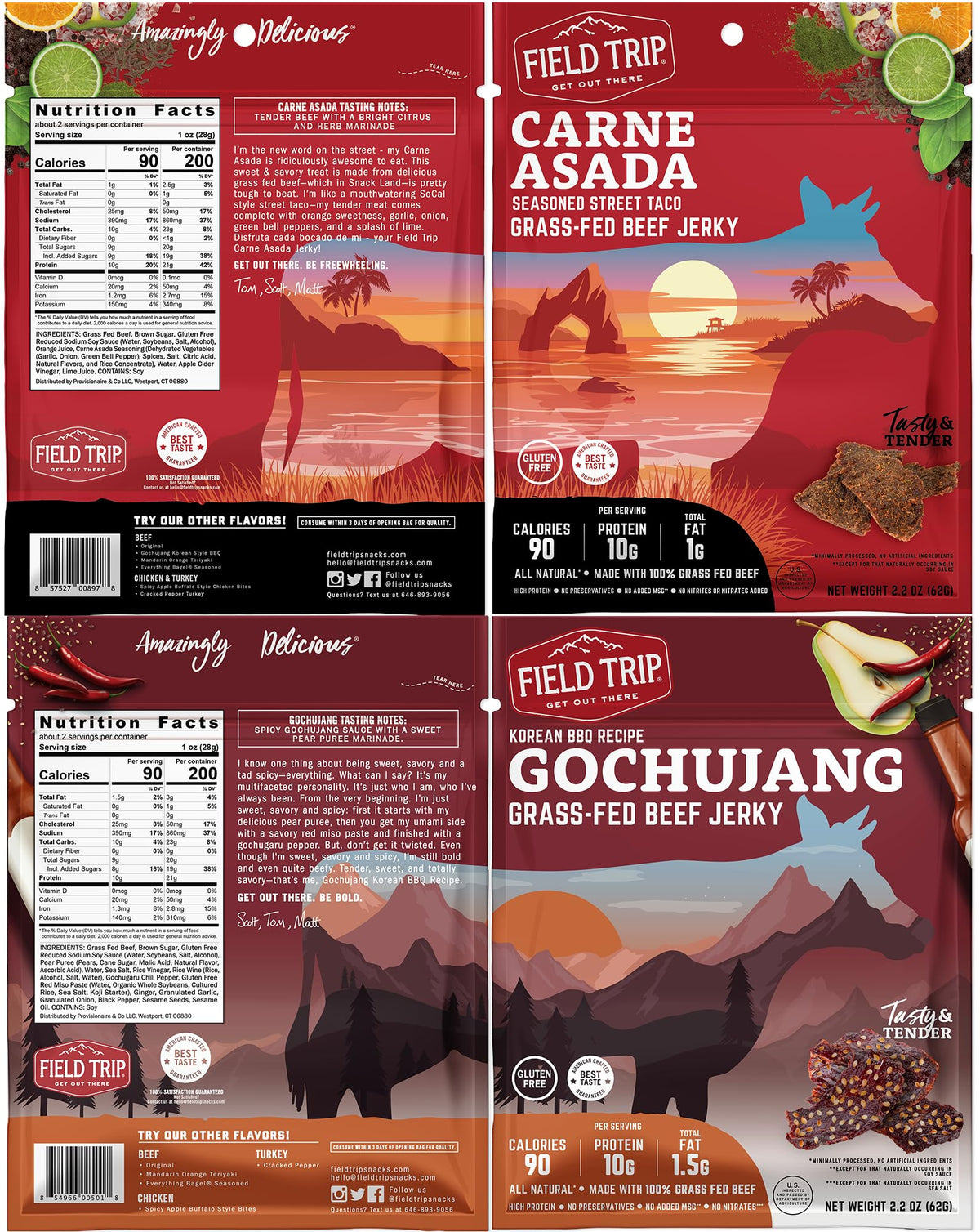 Field Trip grass-fed beef jerky teriyaki flavor, bold sweet-savoury taste
