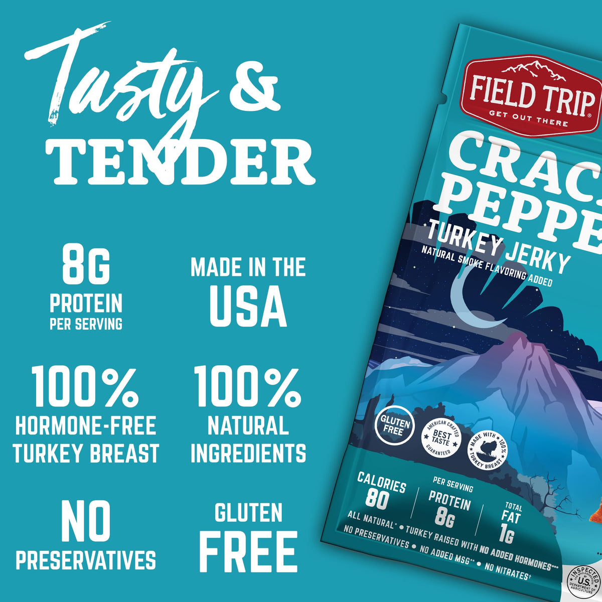 Field Trip jerky travel snack ready in backpack or car.