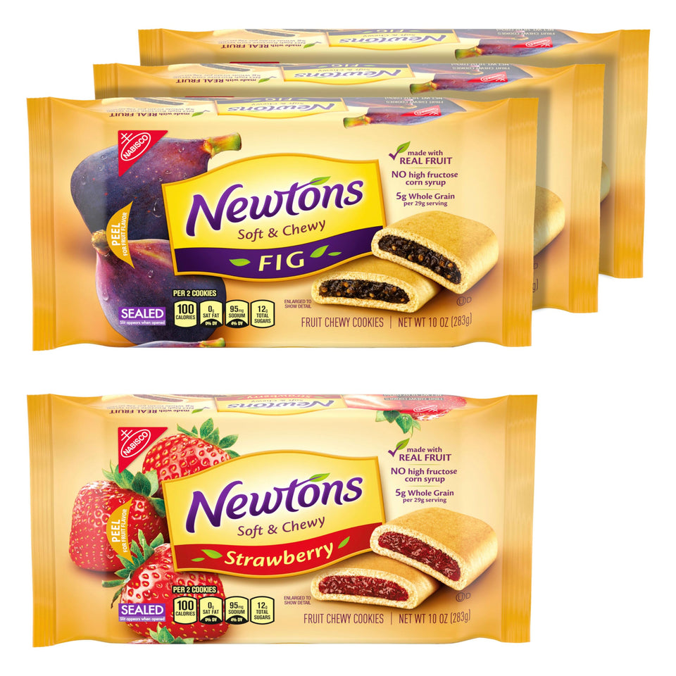 Fig Newtons fig cookies close-up, soft-chewy texture with real fruit for a satisfying snack.