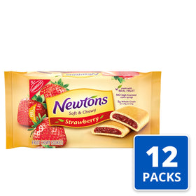 Fig Newtons Soft & Fruit Chewy Strawberry Cookies close-up showing real fruit flavor for quick snacks.