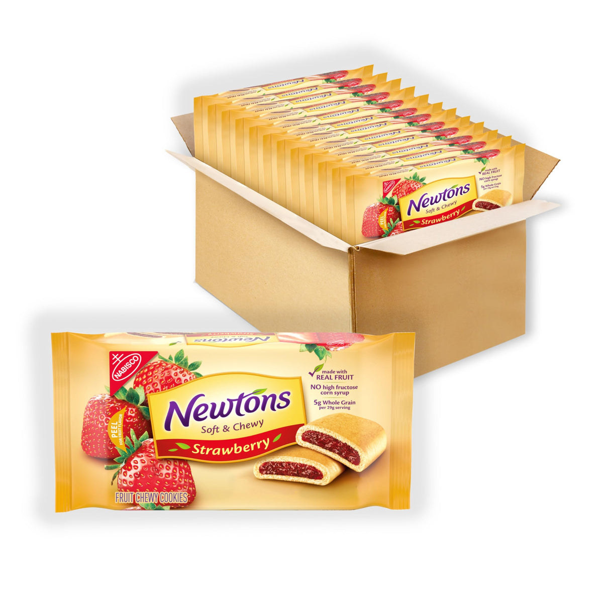 Fig Newtons Strawberry Bars in packaging for fresh, convenient snacking.