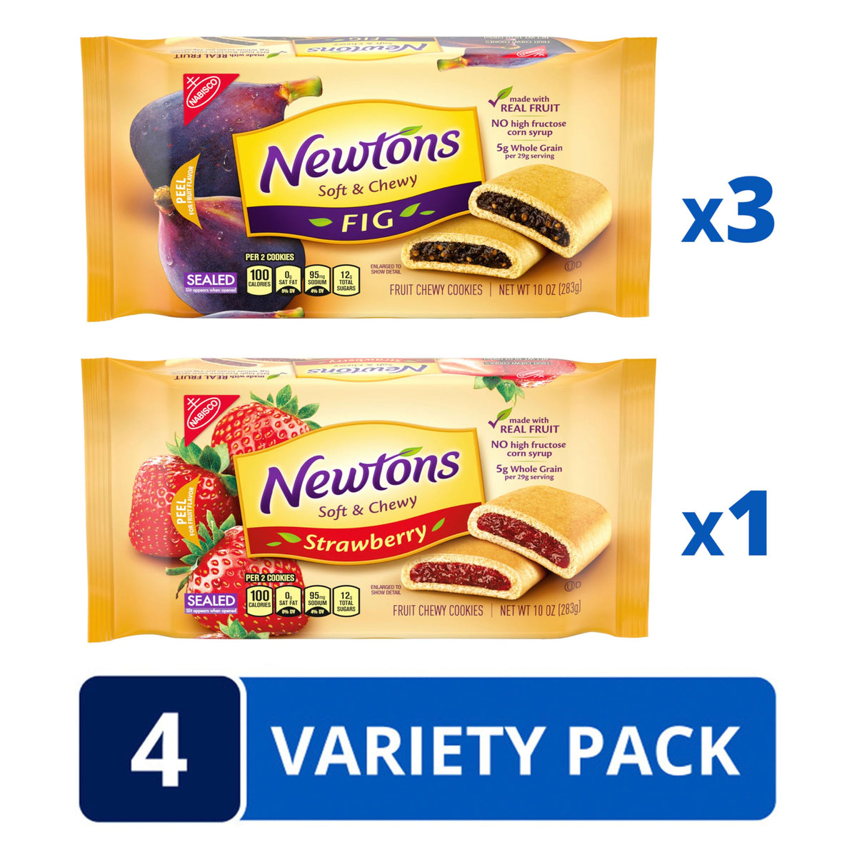 Fig Newtons strawberry cookies close-up, vibrant fruit filling ideal for a mid-day treat.