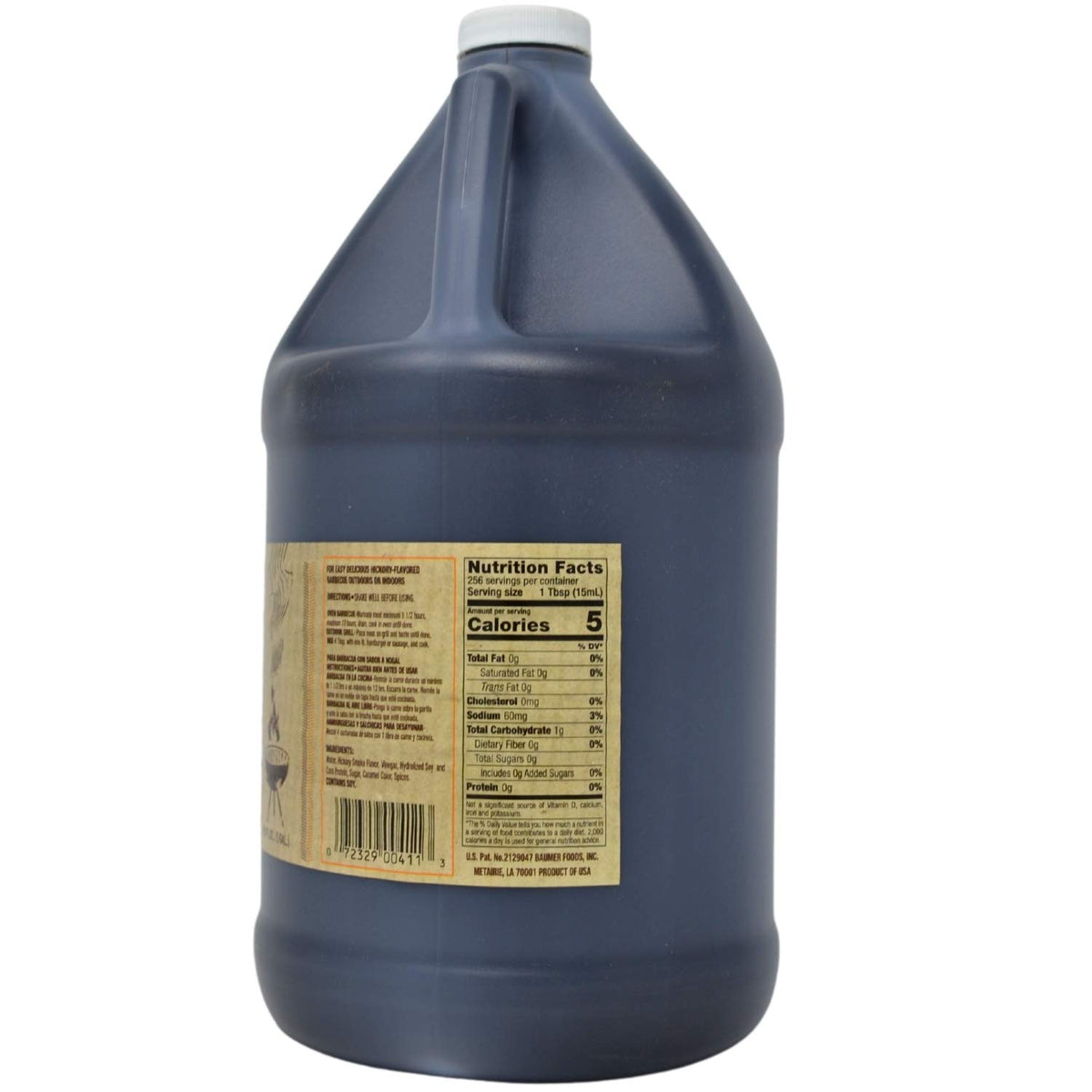 Figaro Hickory Liquid Smoke jug label emphasizes easy, versatile seasoning for indoor and outdoor cooking