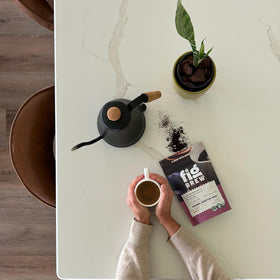 FigBrew Digestive Roast cozy morning cup for a gentle ritual.