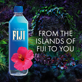 FIJI Water bottle with flip-top cap for quick on-the-go hydration.