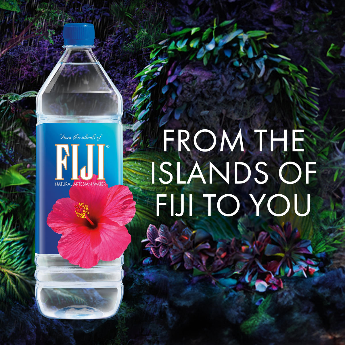 FIJI water bottles chilling in the fridge for quick access