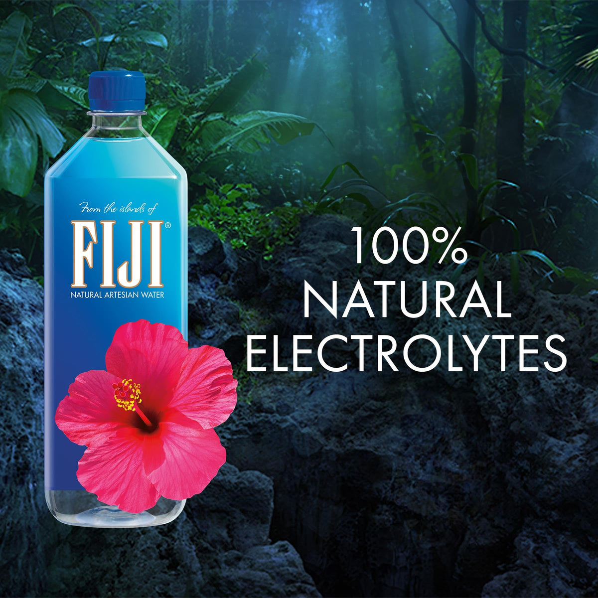 FIJI Water natural artesian bottle with soft, smooth taste