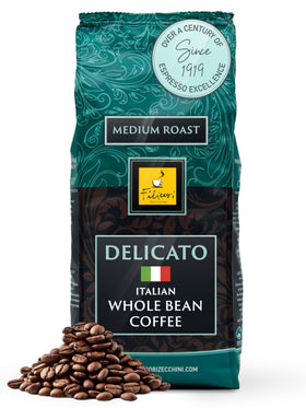 Filicori Zecchini Delicato beans pack showcases rich aroma for premium home espresso.