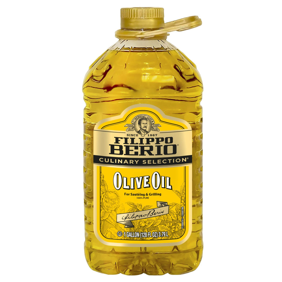 Filippo Berio Pure Olive Oil front label signals heritage and everyday cooking quality