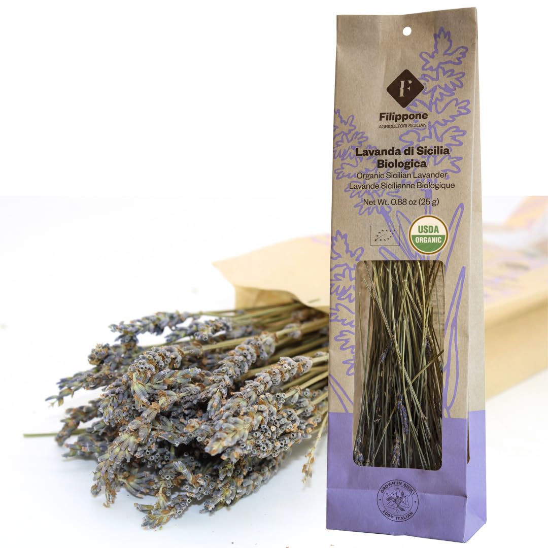 Filippone organic Sicilian lavender bunch for culinary garnish and beverage infusions