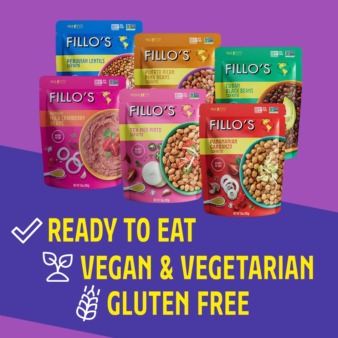 Fillo's Ready-to-Eat Variety Pack lentils pouch, quick nourishing option for busy lunches.