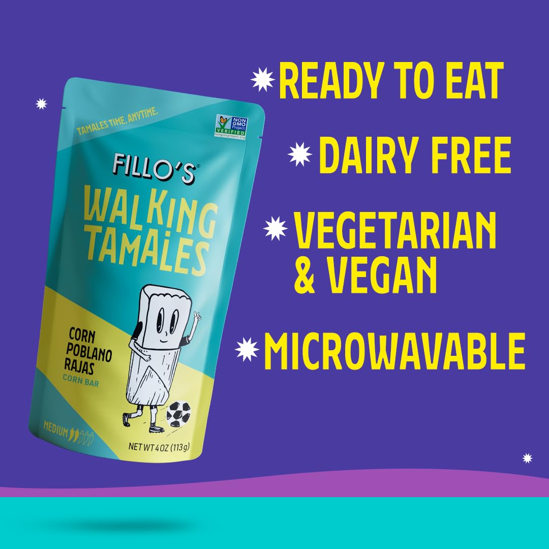 Fillo's Tamales Salsa Verde pouches for quick, mess-free lunches