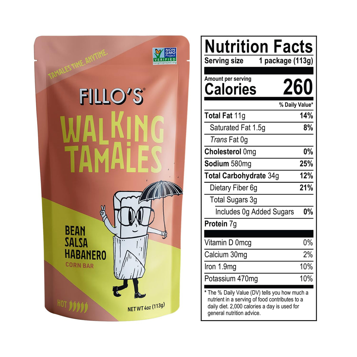 Fillo's Walking Tamales ready-to-eat snack ideal for travel