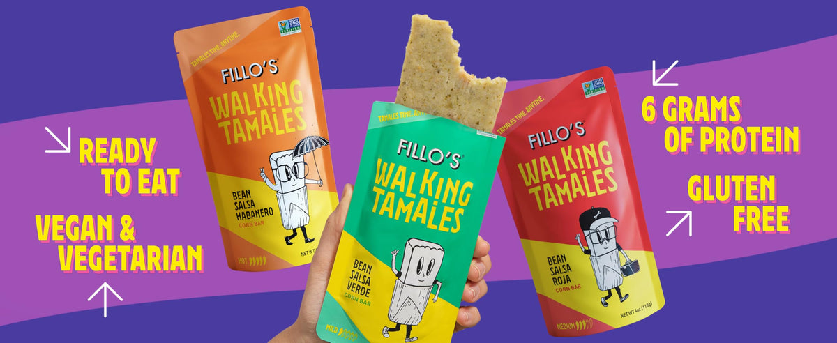 Fillo's Walking Tamales vegan-friendly option in BPA-free pouch for plant-based meals