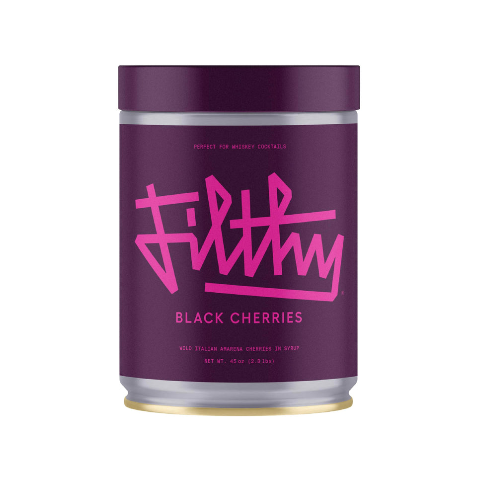 Filthy Cocktail Amarena cherries in syrup tin provide premium bar garnish and flavor.