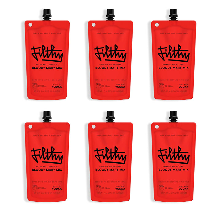 Filthy Food Bloody Mary Mix 8 oz pouch ready for on-the-go cocktails.