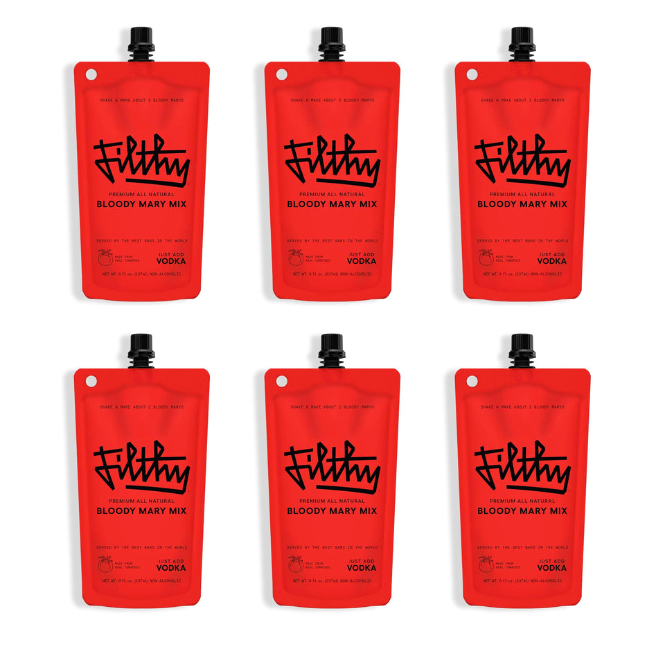 Filthy Food Bloody Mary Mix 8 oz pouch ready for on-the-go cocktails.