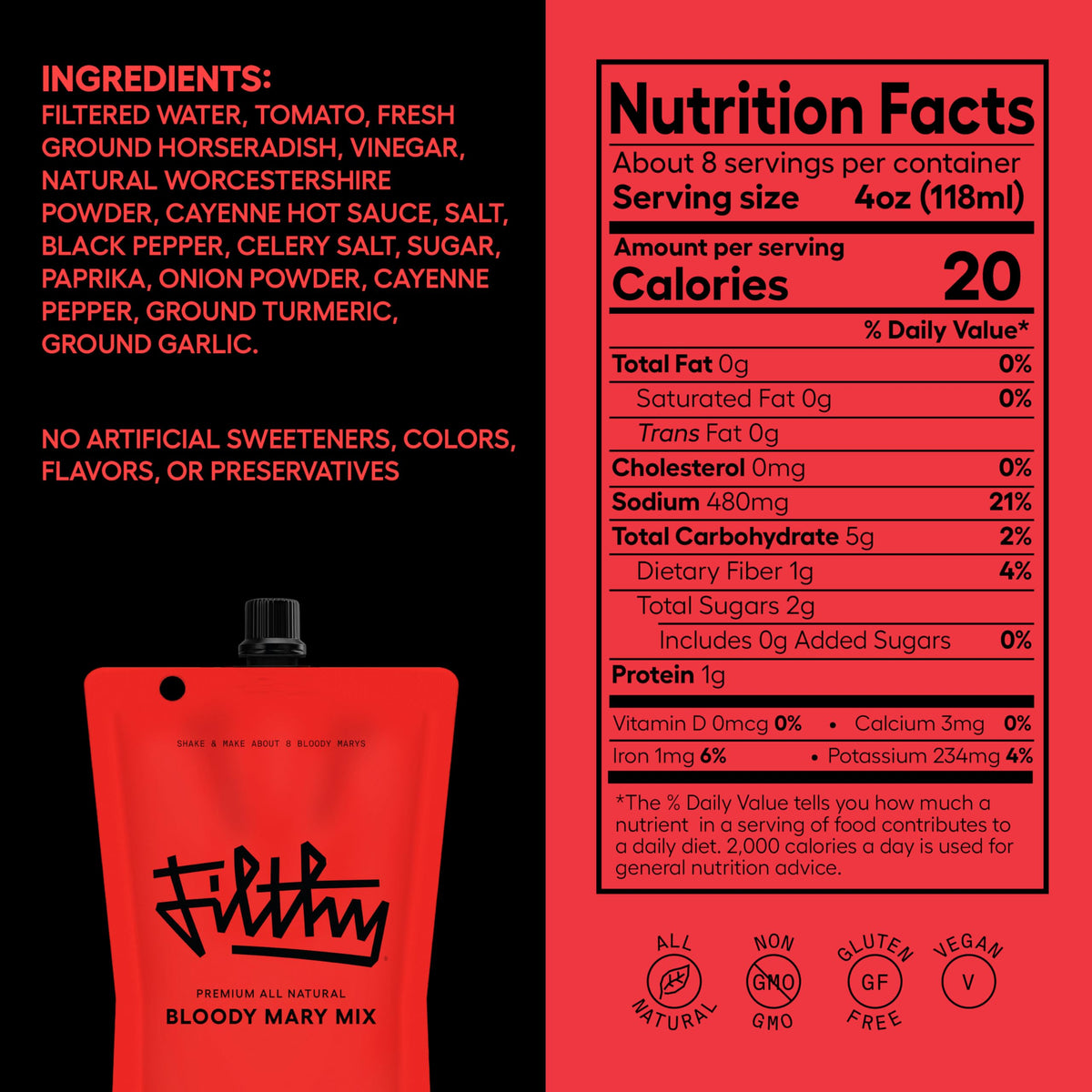 Travel-friendly 32 oz pouch ready for on-the-go mixing