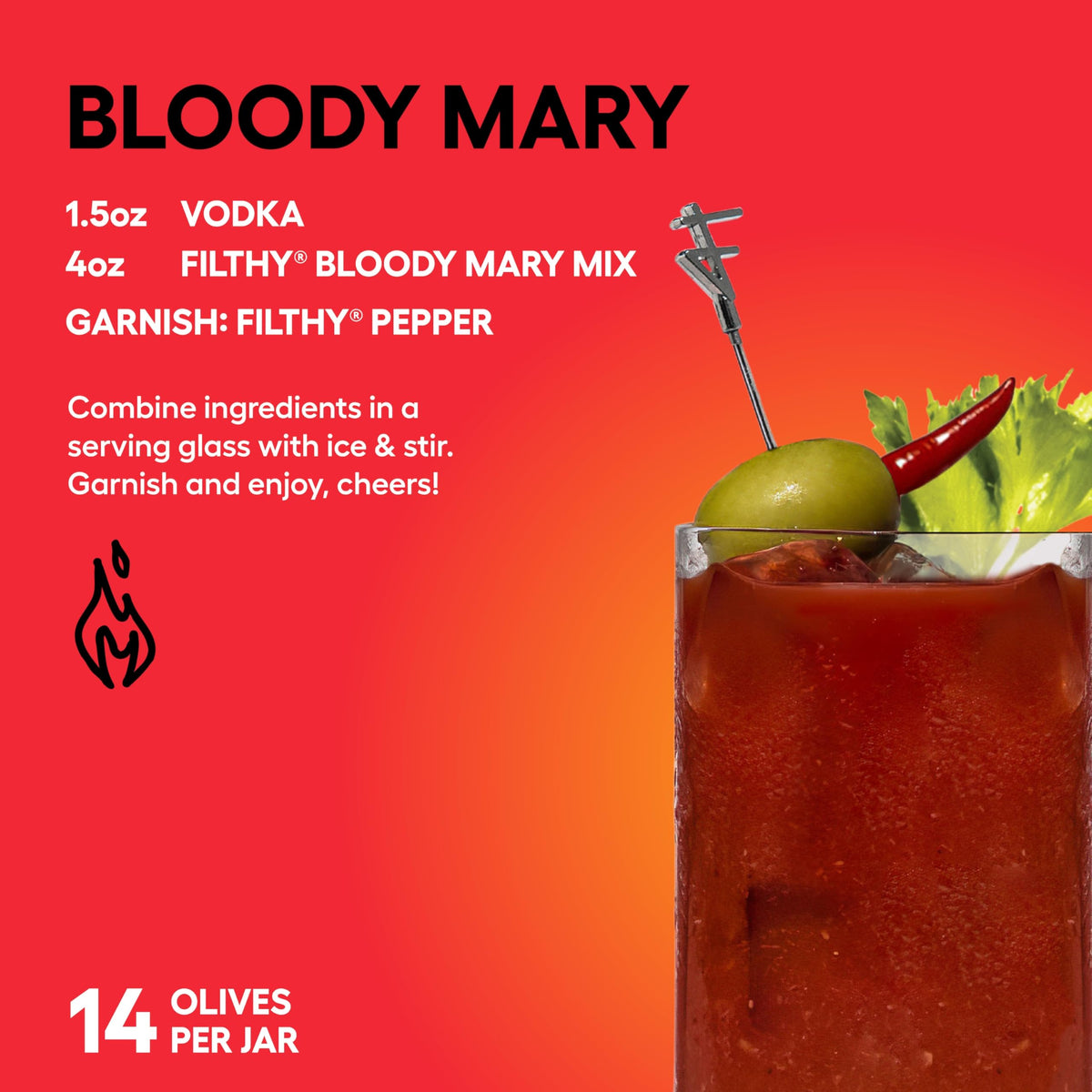 Filthy Food brine-soaked olives stay fresh in a resealable jar.