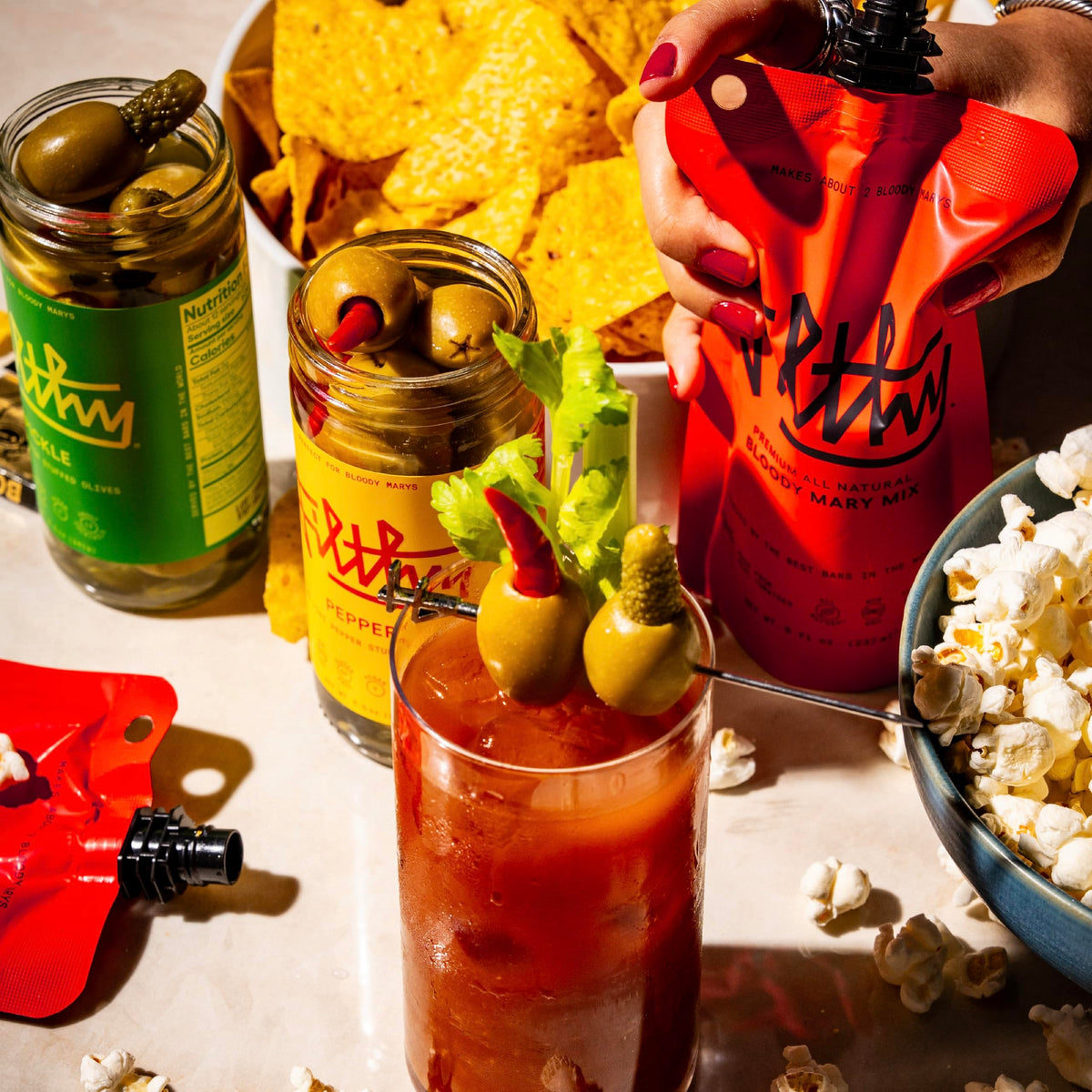 Filthy Food piri-piri pepper-stuffed olives add layered heat to cocktails