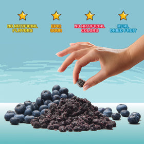 Final Boss Sour Blueberry Level 1 lunchbox-snack ideal for kids and adults.